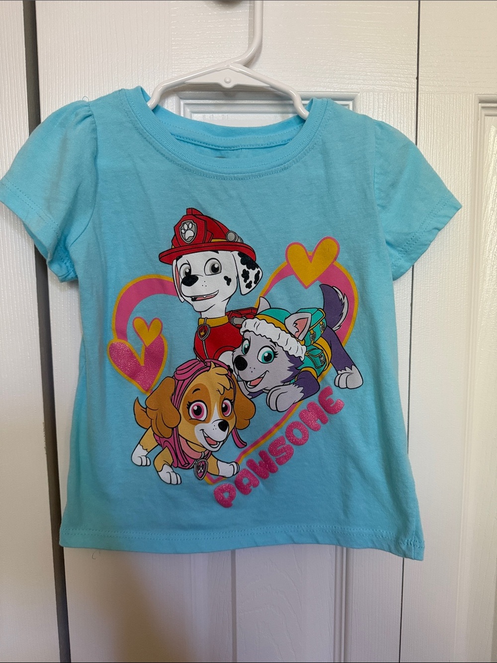 Paw Patrol Light Blue 'Pawsome' Short Sleeve Character Tee, Size 3T